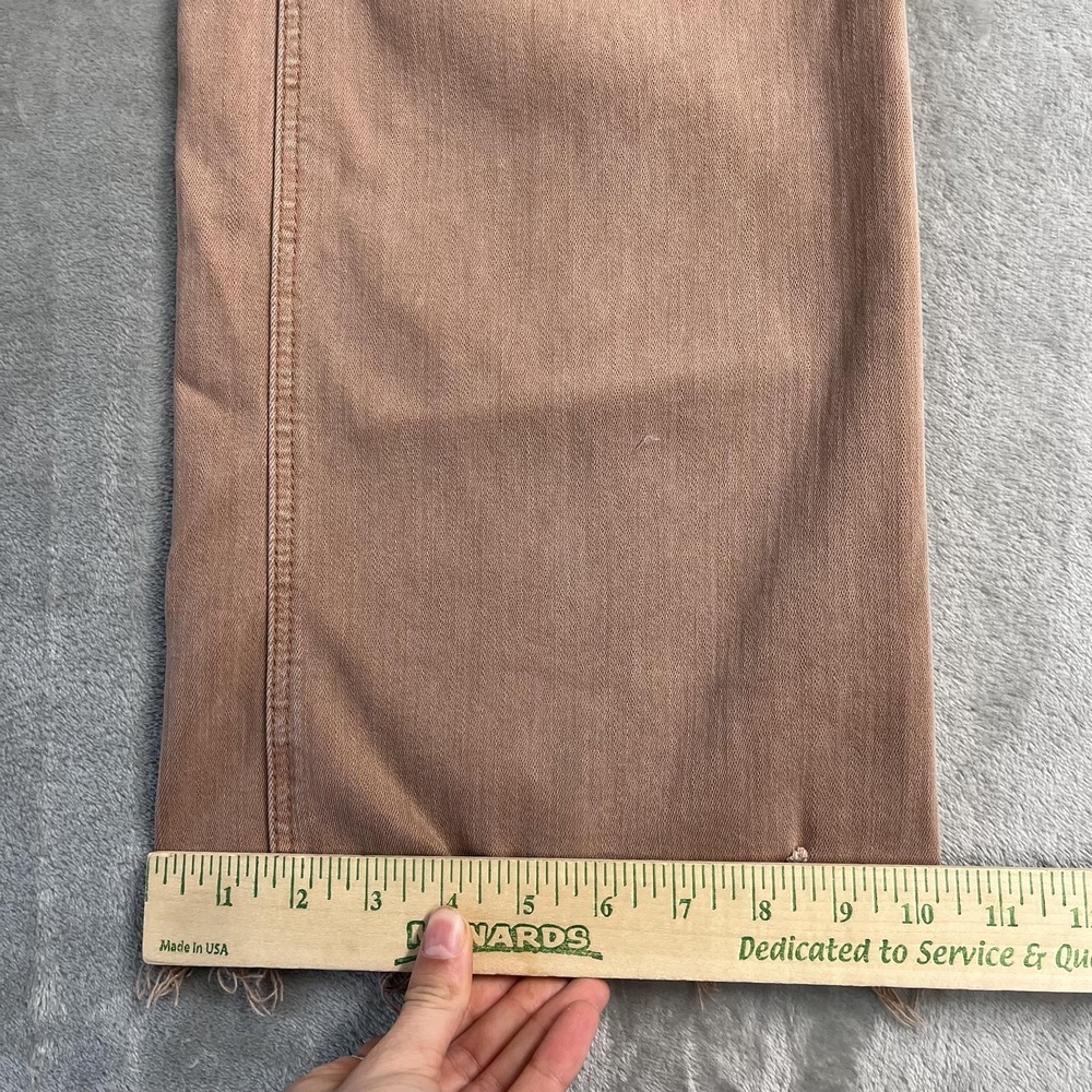 Lovervet By Vervet Wide Leg Jeans Juniors 13 Beige Hi-Rise Stretch Raw Hem 31x31 - Picture 9 of 11